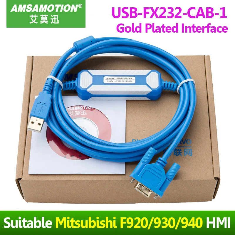 Кабель Amsamotion для USB FX232 CAB 1 подходит Mitsubishi F940 930 920 сенсорная панель FX232CAB бесплатная
