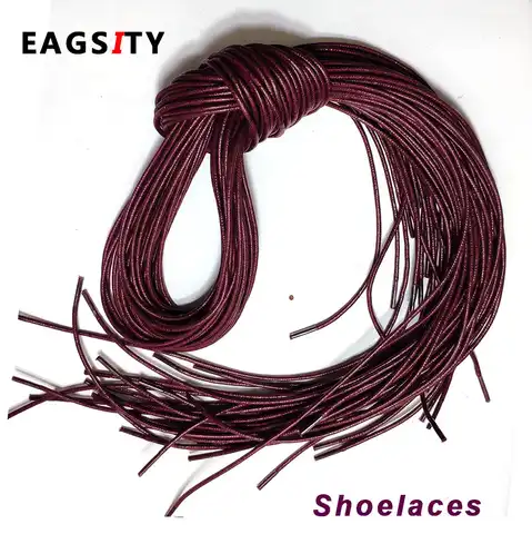 Шнурки круглые с вощеным эффектом eagтности, 100% хлопок, черные, длина 110 см, 120 см, Тонкие Шнурки бордового цвета для кожаных ботинок, шнурки