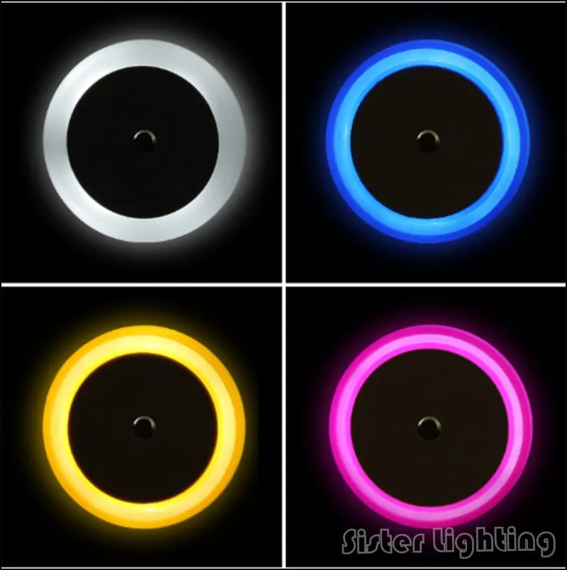 Круглый ночник с вилкой EU/US настенный светильник датчиком светодиодный лампа для