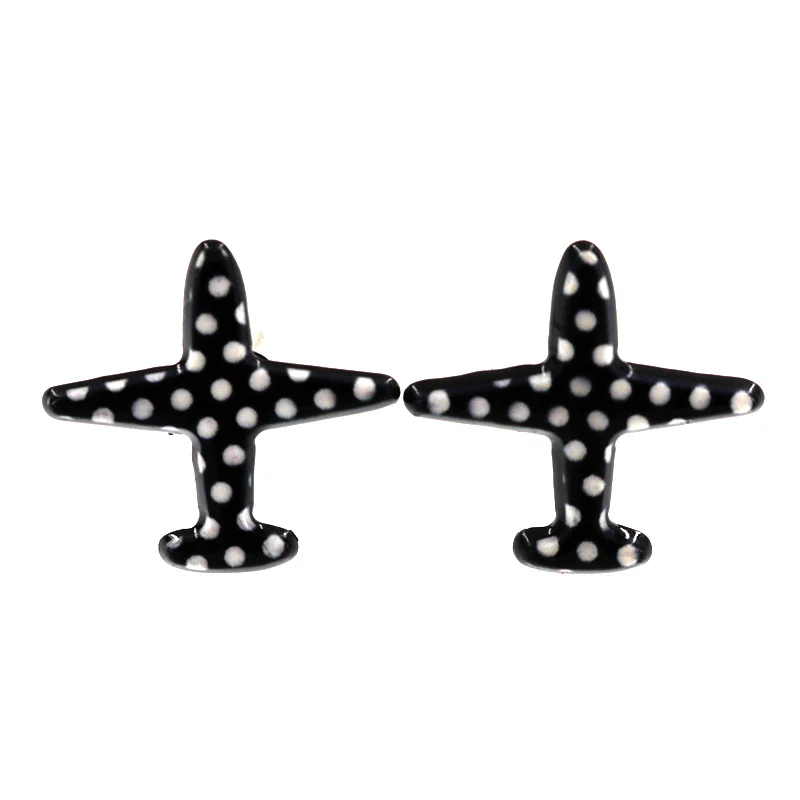 Серьги-гвоздики женские в виде самолета 4 цвета | Украшения и аксессуары