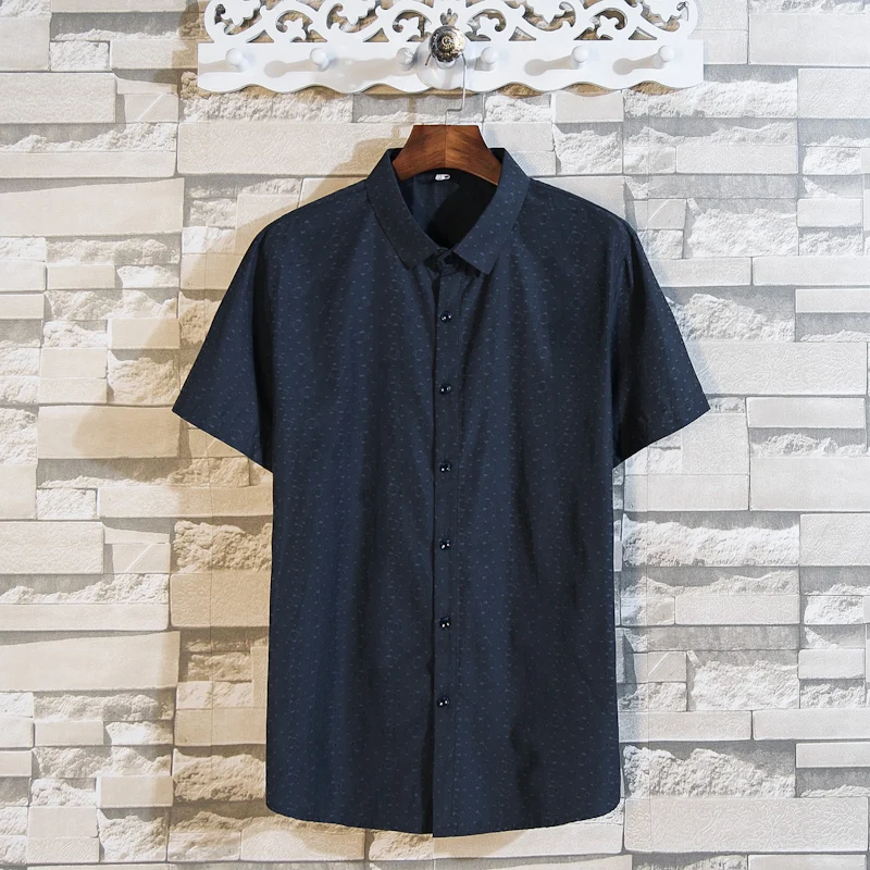 Summer Brand Men's Short Sleeve print Leisure Shirt High Quality Single Breasted Loose Male Clothes Large Size 6XL 7XL 8XL | Мужская