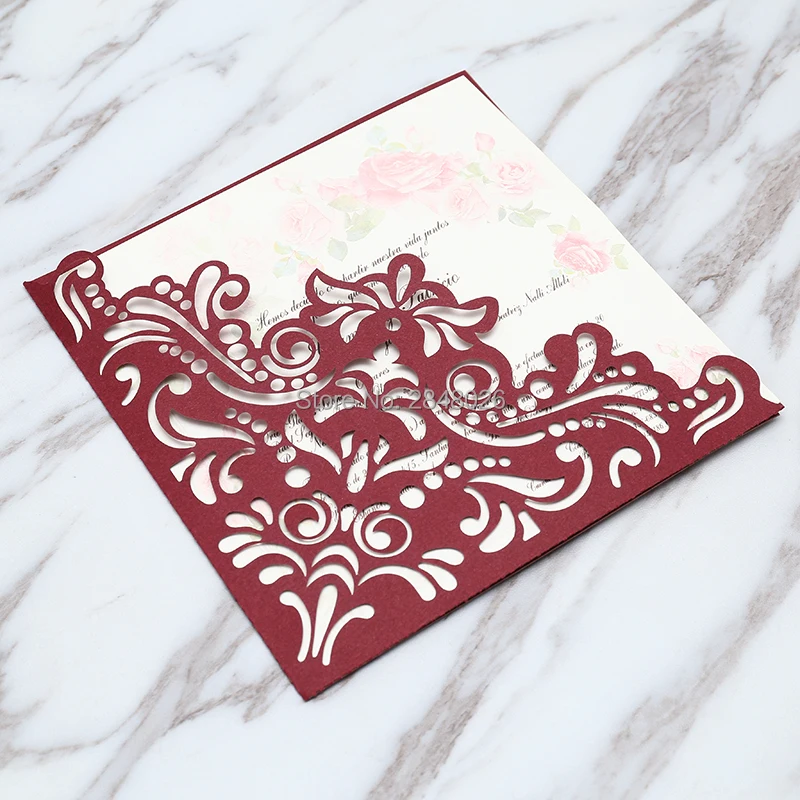 50 шт. карманные Свадебные фотообои с лазерной гравировкой|wedding cards|invitation wedding