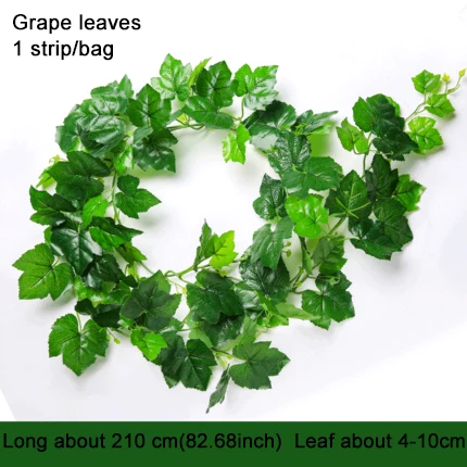 76 leaves Зеленый плюща виноградные листья лоза Искусственные Поддельные Висячие лоза растение листья гирлянда домашний сад украшение стены зеленое украшение - Цвет: 76 leaves