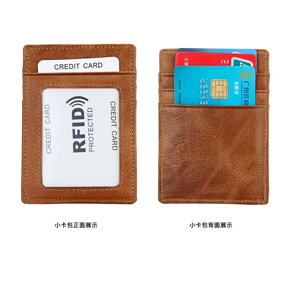 Винтажные кошельки из натуральной воловьей кожи для мужчин мужской RFID кошелек