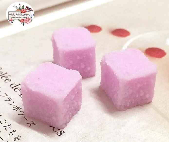 cube sugar candy 10PCS 12mm Resin Flatback Cabochon Miniature Food Art Supply Decoration Charm | Дом и сад