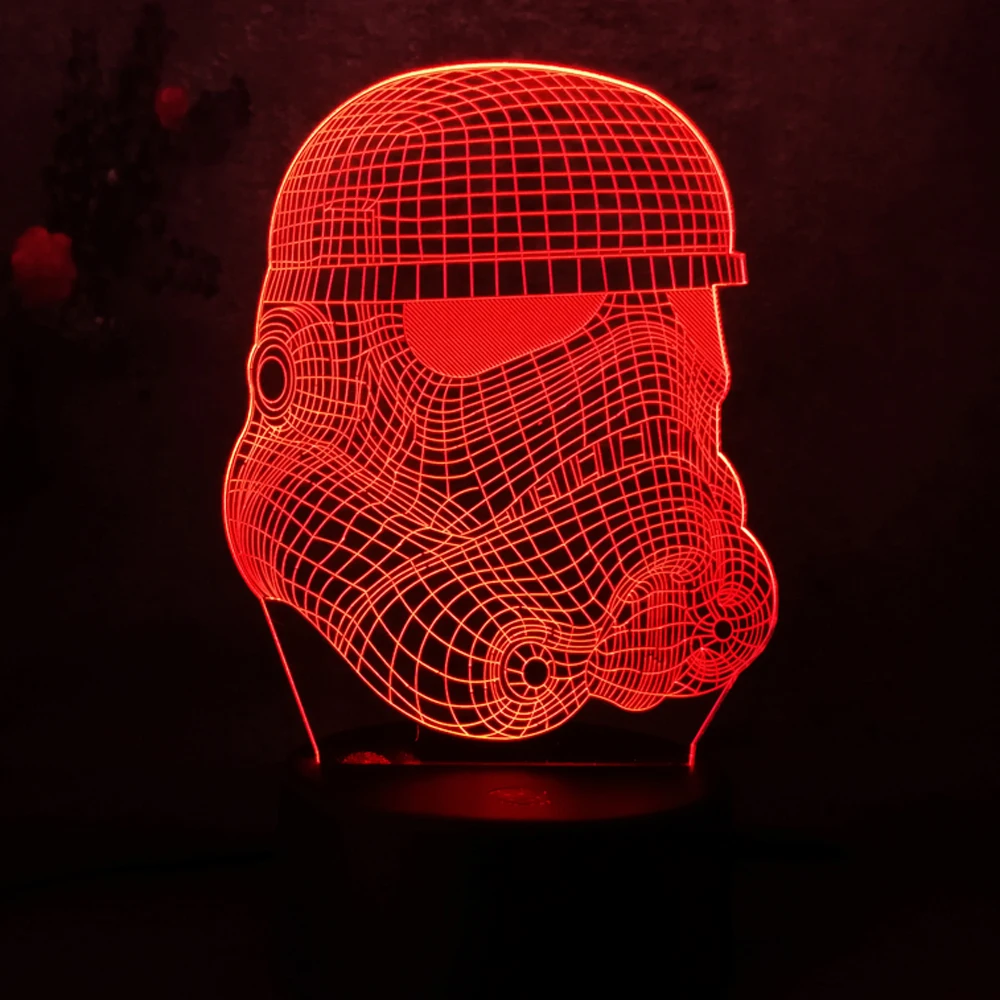 Новая 3D фигурка Звездные войны Белый воин RC игрушка иллюзия Лампа клон сила