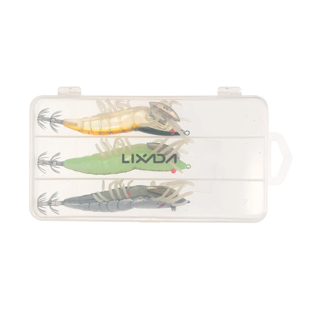 Lixada 3/5 шт. Рыболовная Приманка Креветки креветки кальмары джиггинг искусственная