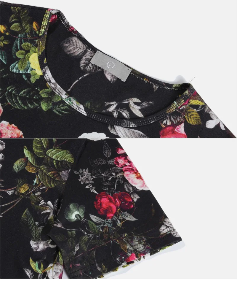 Новинка хлопок мужские 3D печать улица великолепные розы и письма стиль для