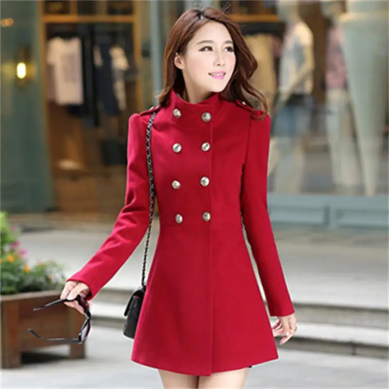 

Fashion women's autumn and winter new women's Korean version of the self-cultivation display woolen coat in the long coat Wild