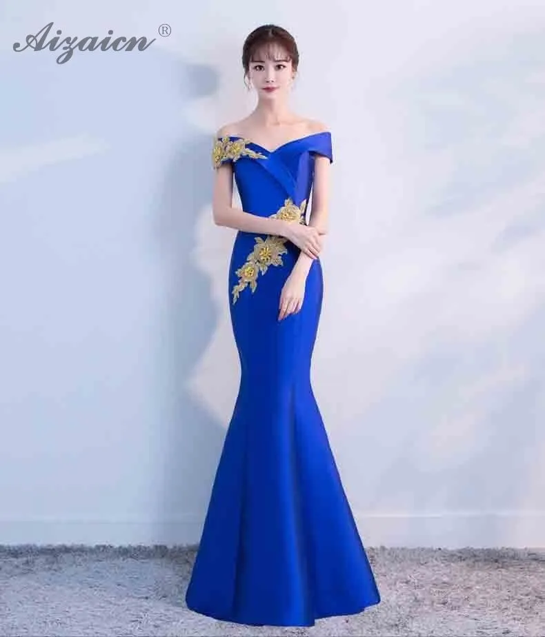 Модное платье без бретелек с вышивкой Cheongsam Красное длинное платье с хвостом русалки для Женщин Китайское свадебное платье халат Qi Pao хлопок