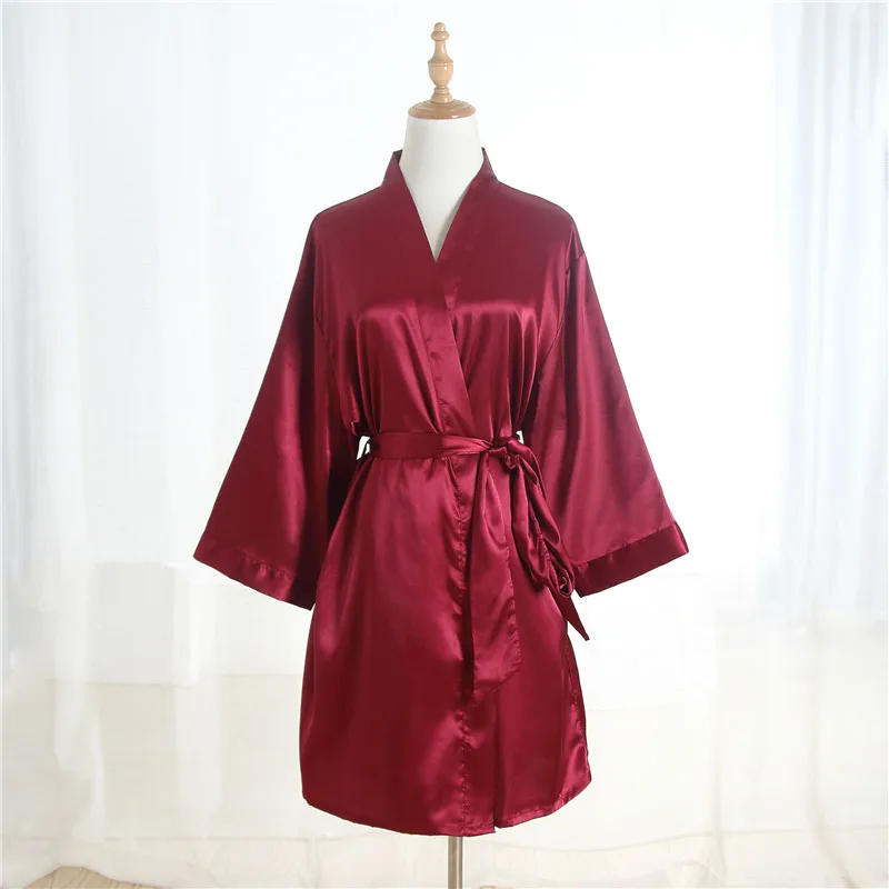 Robe 8 Розовая Женская сексуальная ночная рубашка из искусственного шелка, халат, платье, женская летняя одежда для отдыха, одежда для сна, халат, платье с цветами юката размера плюс 6XL S010-B - Цвет: Robe 8