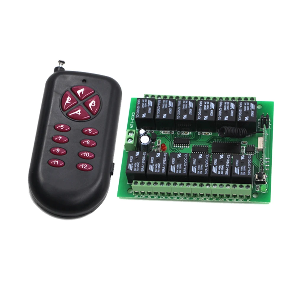 DC 12V 24V 12CH RF беспроводной переключатель системы дистанционного управления
