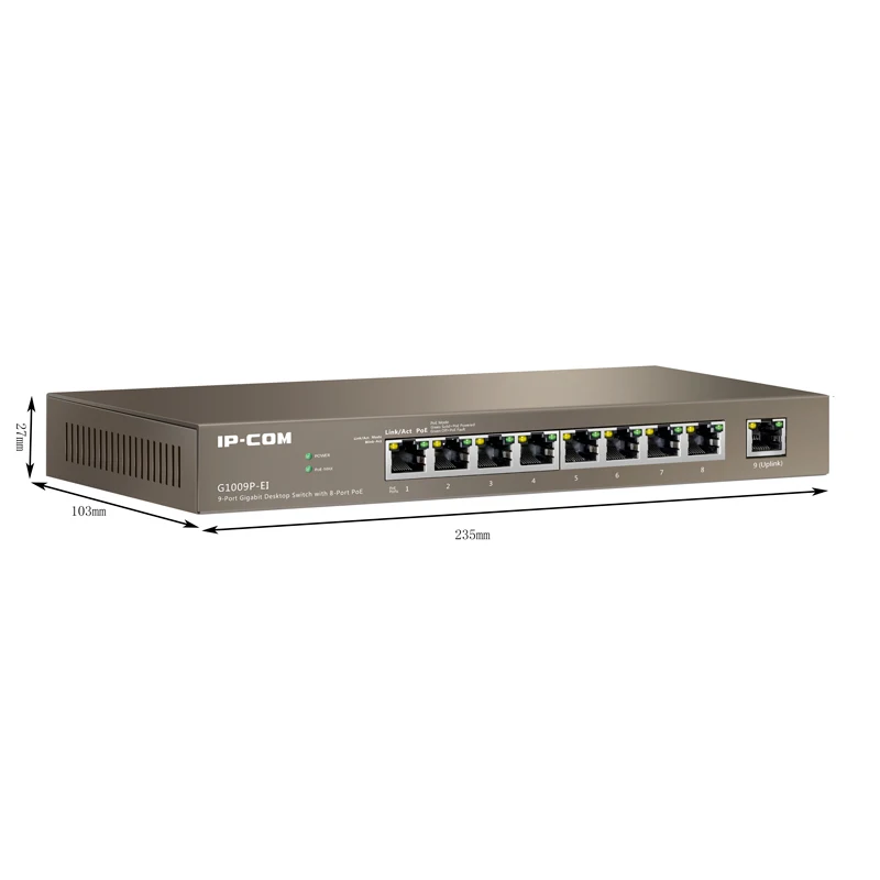 G1009P 9 портовый гигабитный неуправляемый сетевой коммутатор ethernet 9*10 100 1000 Мбит/с RJ45