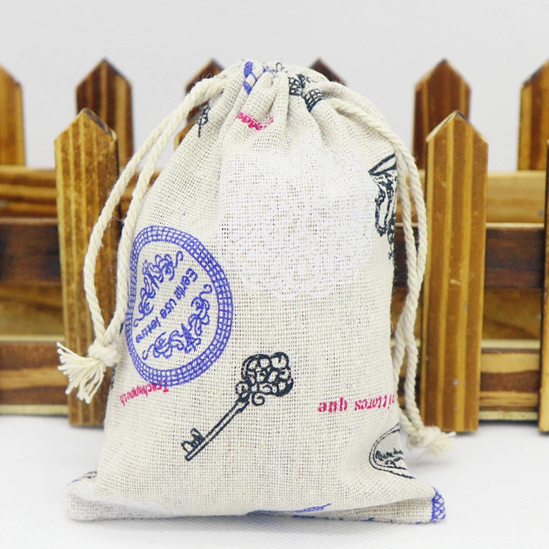 same as pic Новинка, 50 шт.,, Модная хлопковая льняная ткань, Пылезащитная конфета/подарок/вечерние/школьные сумки, хранение детских игрушек - Цвет: same as pic