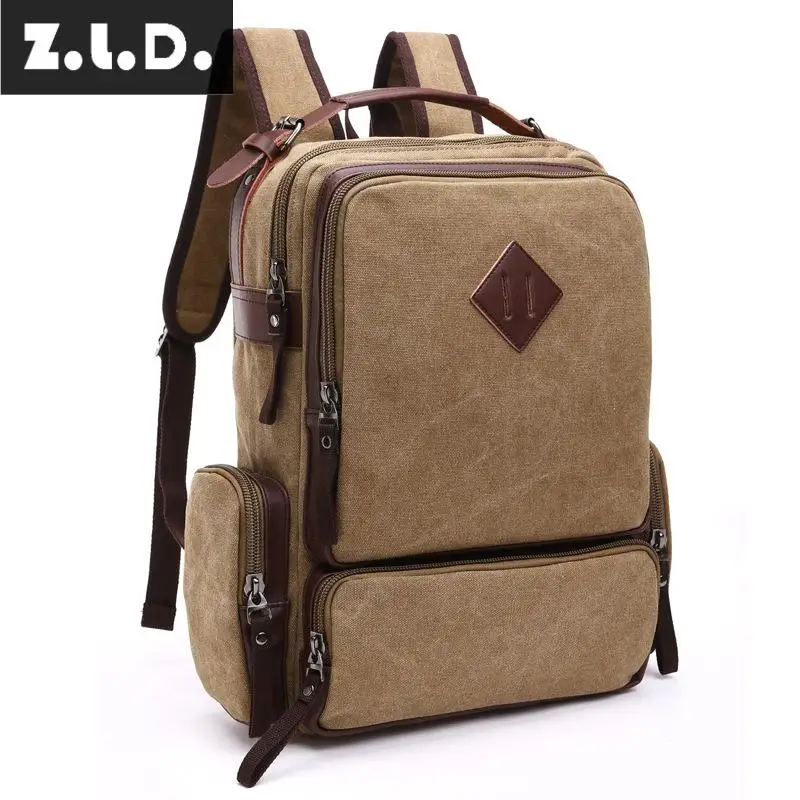 Z.L.D. Модные холщовые рюкзаки для мужчин и женщин школьные ранцы подростков
