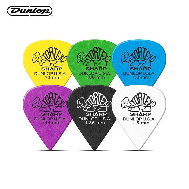 

Dunlop гитарные медиаторы Tortex Sharp Plectrum бас акустические электрические аксессуары Классические гитарные медиаторы 0,73-1,35 мм