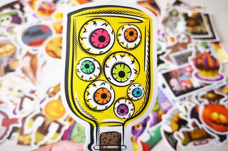 100 шт./компл., Водонепроницаемый ПВХ Хэллоуин Стикеры уличных танцев Doodle Стикеры Набор для украшения фестиваля
