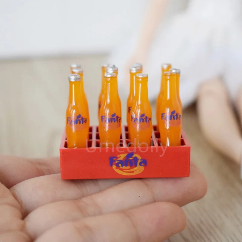 Кукольный домик 1 дюжина 12 бутылок 1:12 миниатюрная пищевая кукла Fanta Soda аксессуары