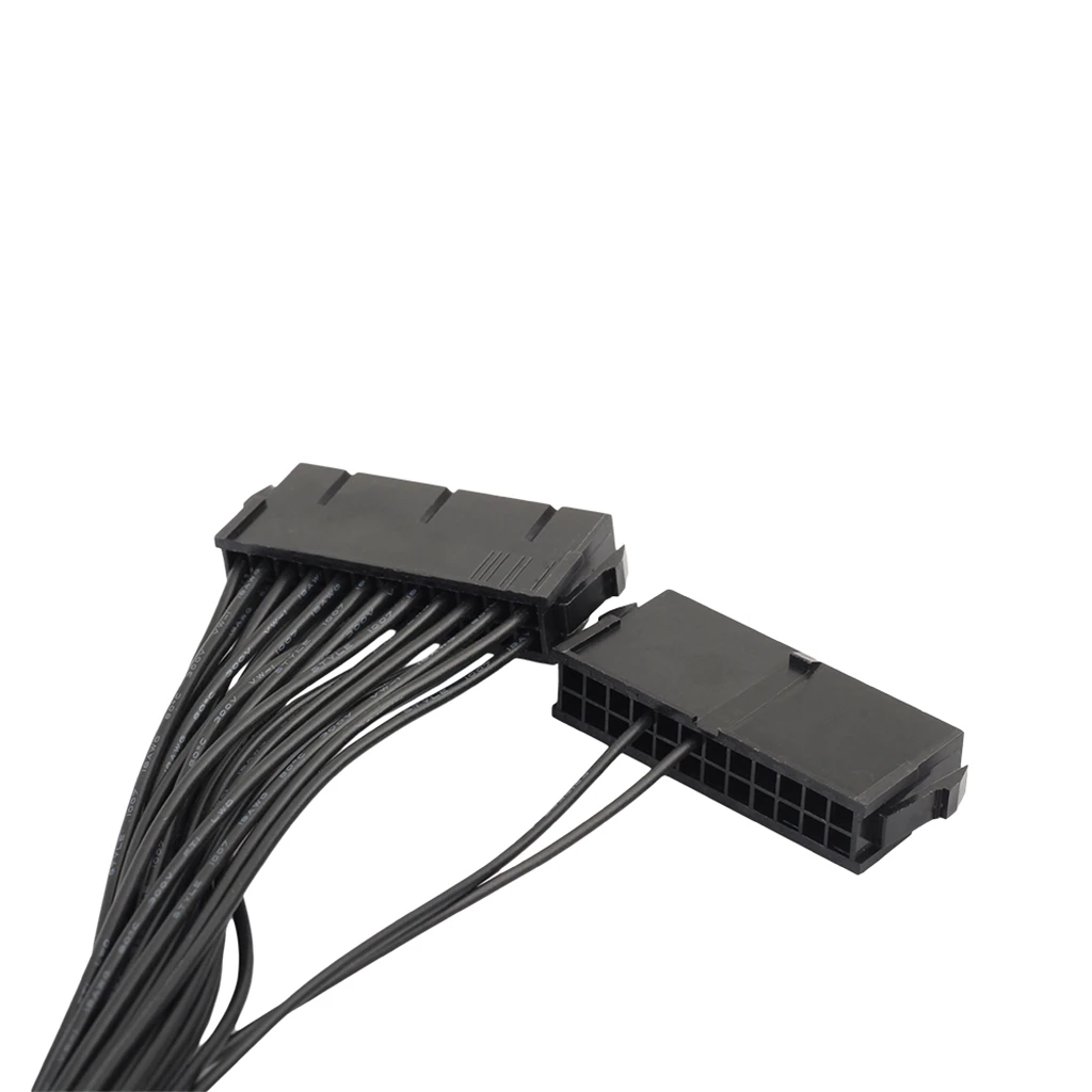 Питание синхронизатор мужчин и женщин ATX добыча 30 см 24 Pin двойной PSU кабель