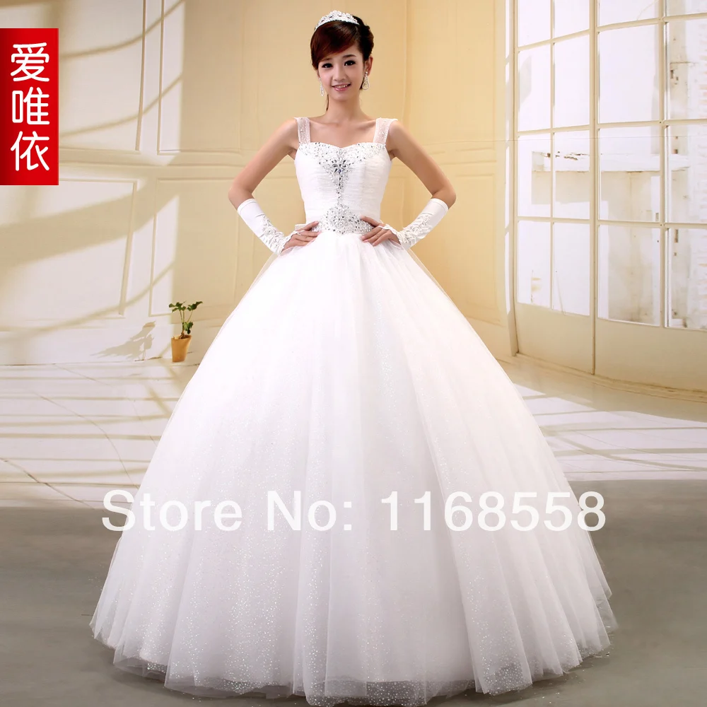 ~Rhinestone wedding dress formal slim waist vintage sweet princess |