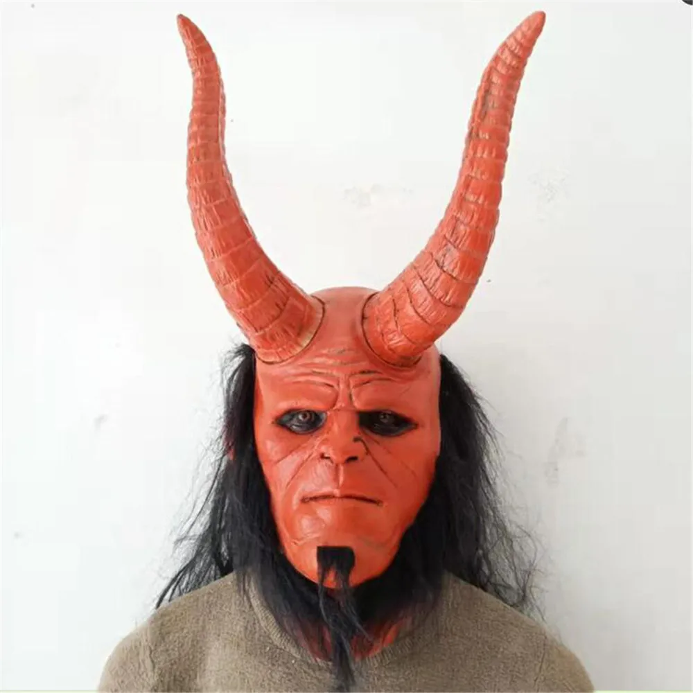 Латексная Маска Hellboy для косплея перчатки Hellboy: Rise of the Blood queen реквизит на Хэллоуин Страшные головные уборы перчатки костюмы