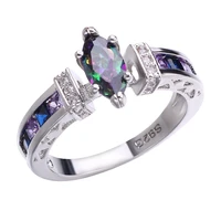 fashion multicolor horse eye aaaa zirconia real 10 kt rhodium filled ring women fine jewelry bijoux cz finger ring wedding ring