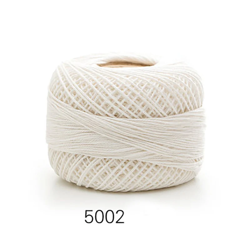 N5002 50 г/мяч мягкий 3 слоя хлопок 5# кружевная пряжа для ручная вязка крючком Тонкая нить для Подушка DIY кружевная ткань QW083 - Цвет: N5002