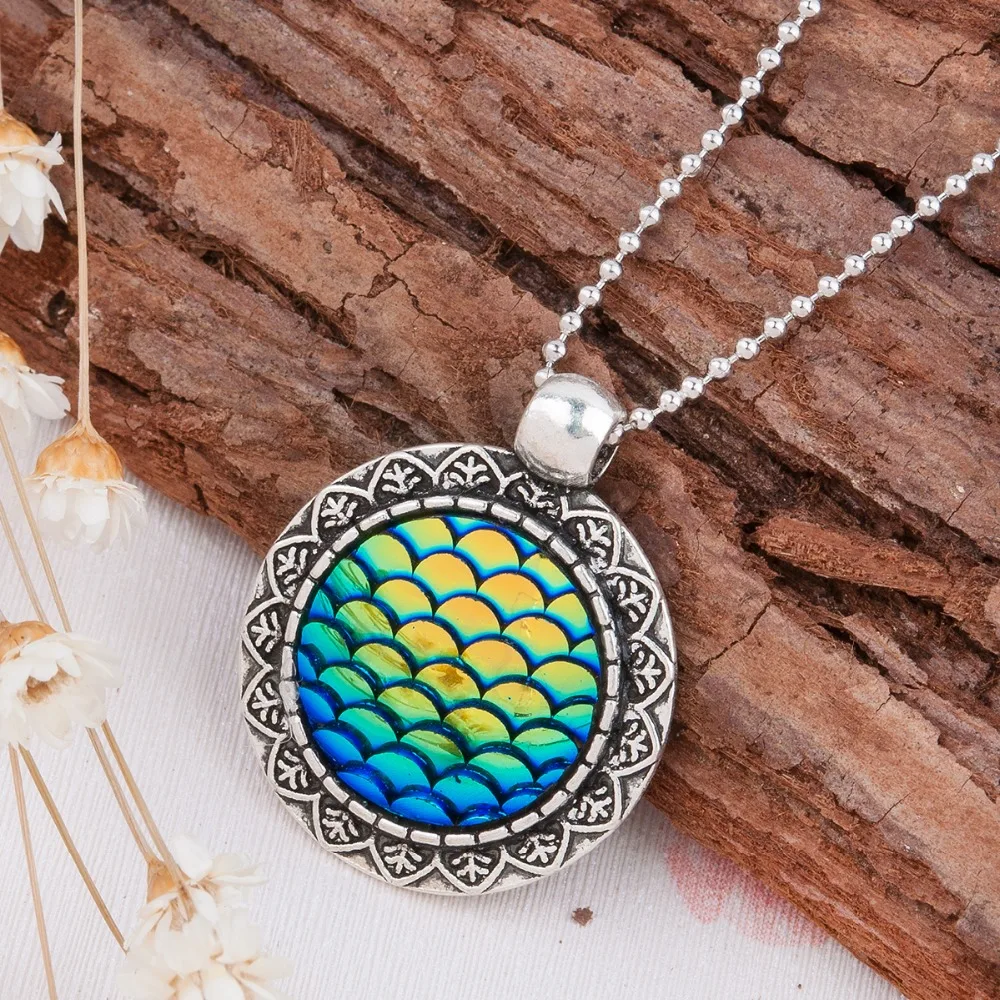 DoreenBeads ручная работа Drusy Смола Кабошон рыбные весы подвеска в виде русалки