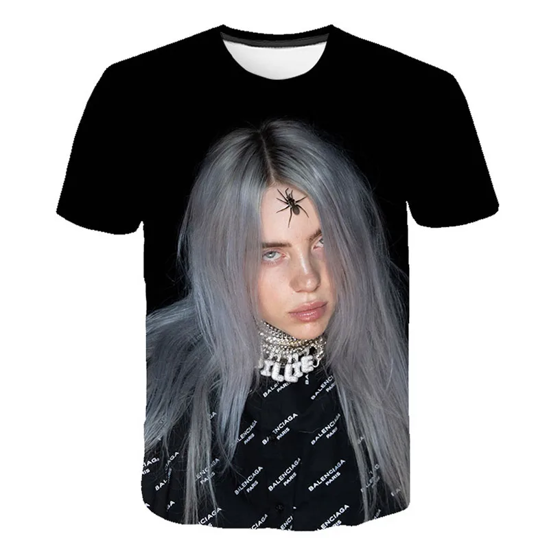 Распродажа 2019 летняя новая мода 3DT футболка Billie Eilish singer популярная Повседневная