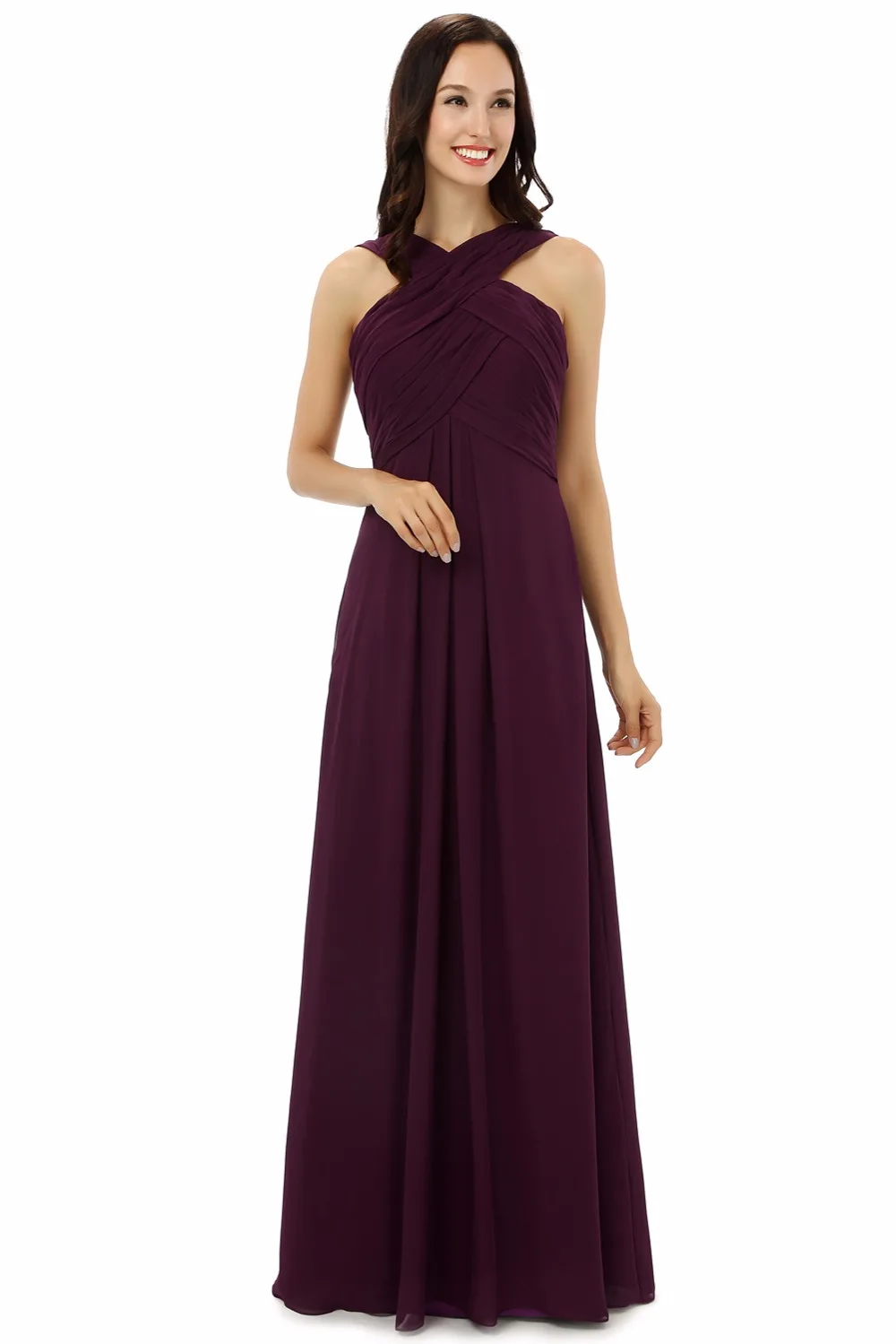 Forevergracedress настоящие фотографии бордовый Цвет платье подружки невесты простые