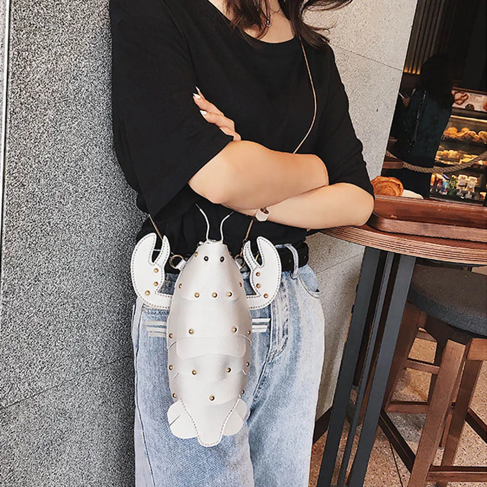Модные женские туфли Творческий Омар Crossbody сумка смешно кошелек Tote цепи милые