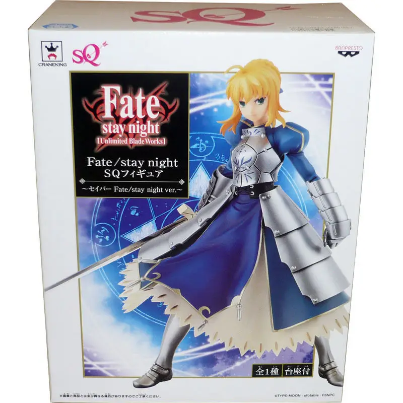 Японское аниме Fate Stay Night [Unlimited Blade Works] Оригинальная фигурка BANPRESTO SQ Saber Fate/Stay