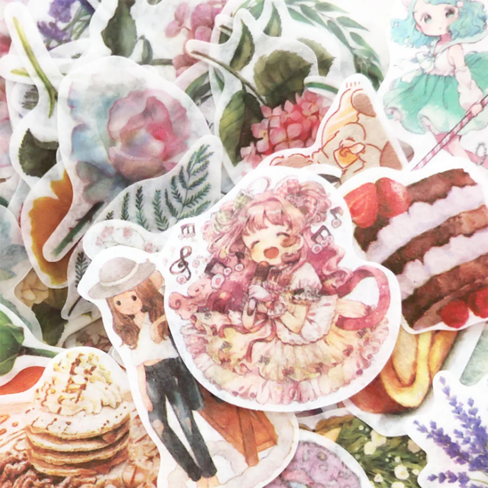 100 шт./упак. цветы Тотем памятки наклейки пакет Kawaii вкусные Еда планировщик для