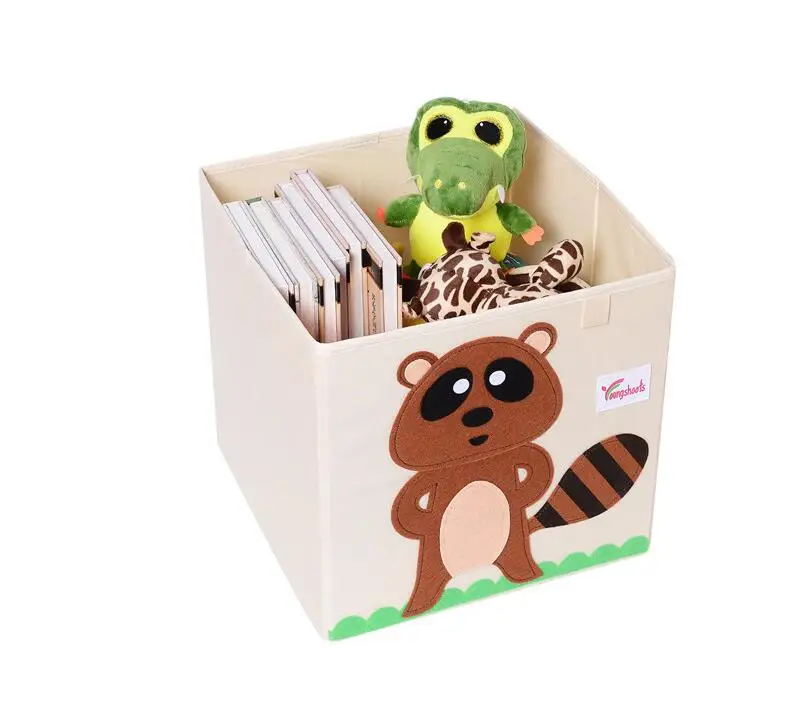 raccoon Новая 3D коробка для хранения игрушек Мультяшные животные складные корзины для хранения шкаф ящик Органайзер корзина для хранения одежды детские игрушки Органайзер - Цвет: raccoon