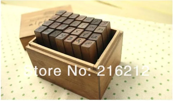 

Freeshipping! 28 pcs/set NEW schoolbook stamp stamp set/wooden box/Decorative DIY funny work/uppercase& lowercase/