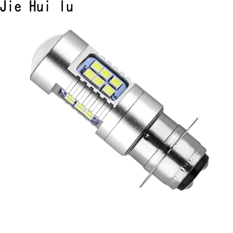 Светодиодный светильник P15d H4 H6 для мотоцикла 21 чип 3030 SMD лампы 12 В белый мопеда