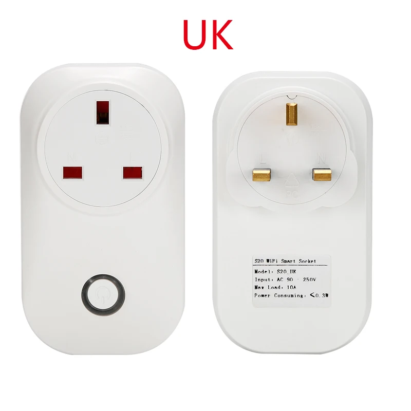 UK Sonoff S20 Wifi беспроводной пульт дистанционного управления розетка умный таймер штекер умный дом розетка питания EU F/EU E/US/UK стандарт через приложение телефон - Bundle: UK