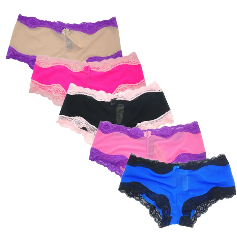 Clearance Sale Summer Boyshorts Panties Mesh Boy Shorts Women Underwear Lace Transparent Woman Briefs ropa interior mujer | Женская