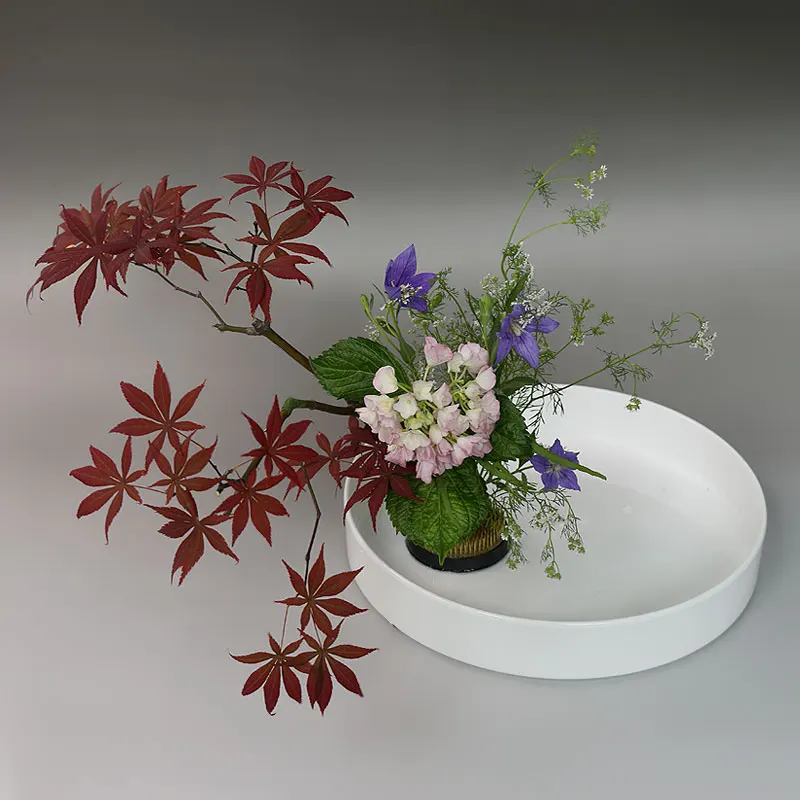 Японский стиль Ikebana обучающий цветочный горшок чистый цвет пластиковый ваза