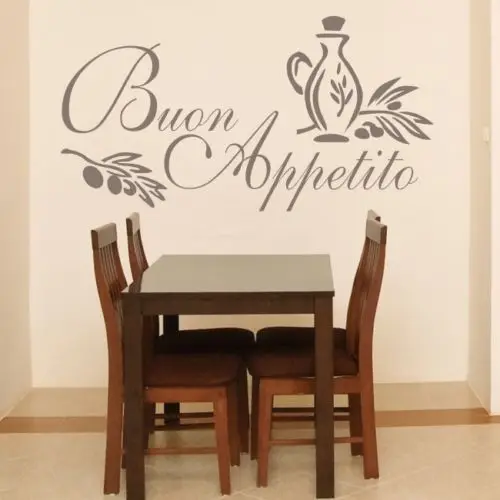 B1 BUON APPETITO стикер для настенного искусства итальянская Цитата кухонная наклейка