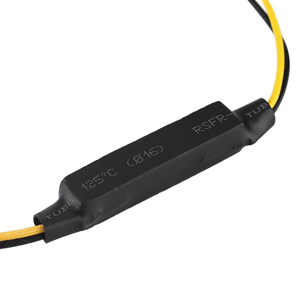 

2pcs 12V Motorcycle LED Signal Turn Signal Decoder Single Resistance Decoder Heat Resistant Line Fixes Flash and No Flash