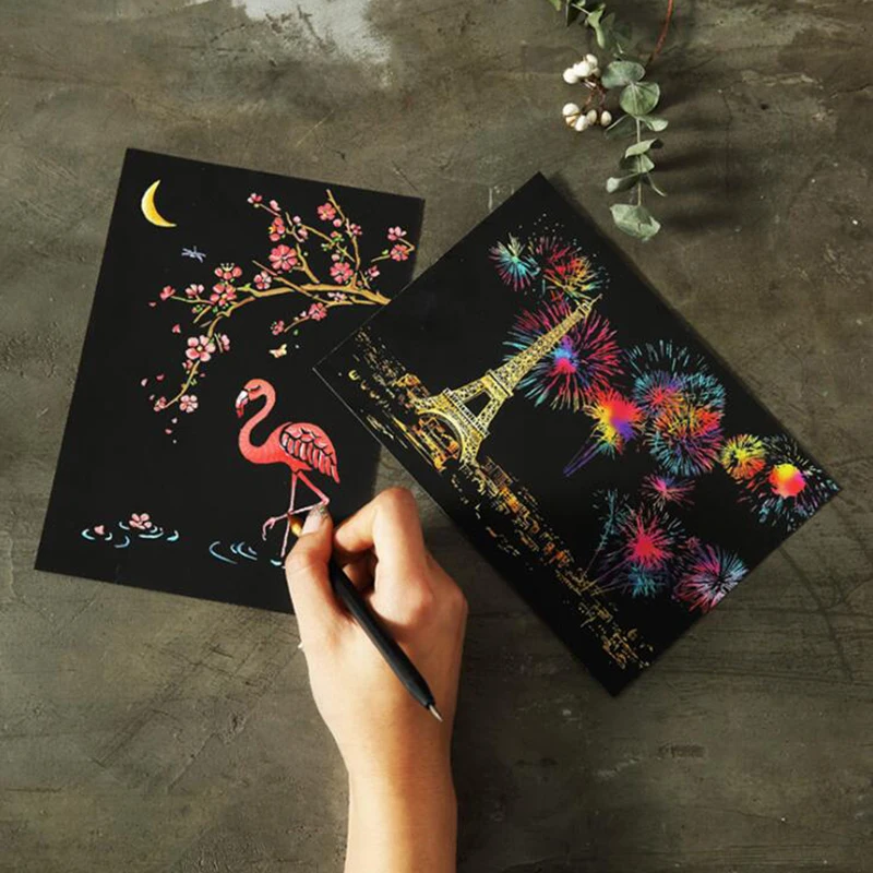 

DIY Colorful City Series City Night Scratch Painting World Landscape Scratch Paper Creative Birthday Gift Painting art Sketches
