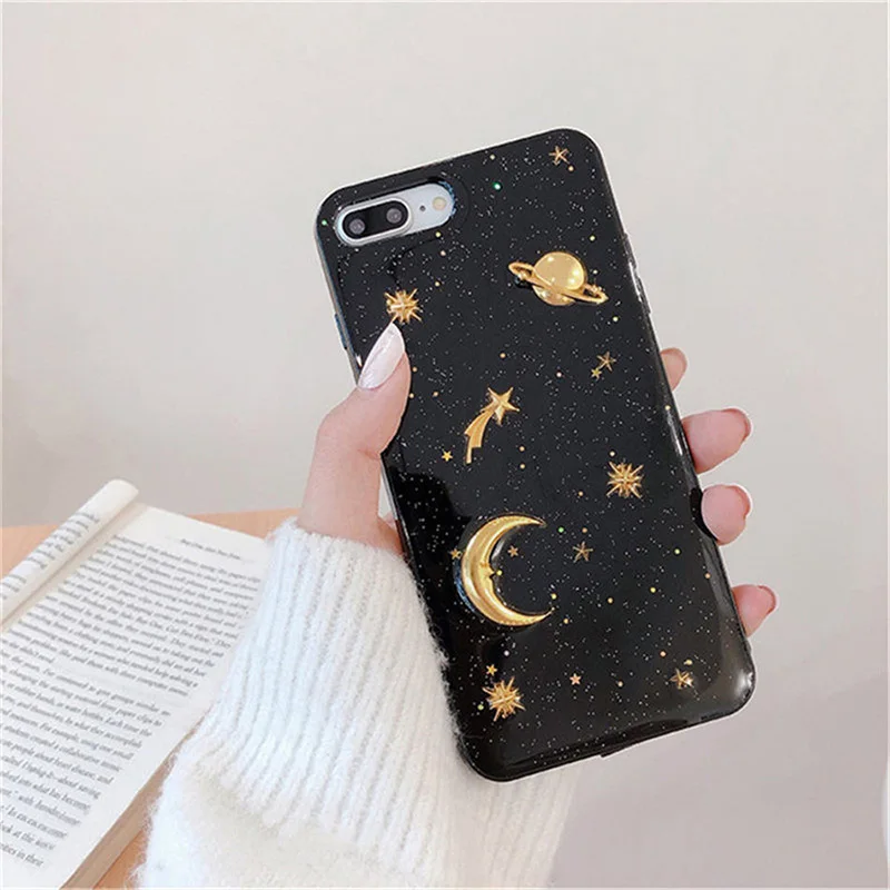 Чехол для телефона блестящая космическая планета звезда Coqu iPhone XR XS MAX мягкий