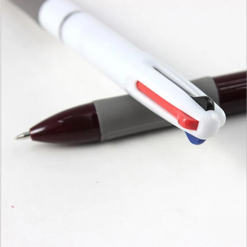 Разноцветные шариковые ручки 4 шт. 3 цвета в 1 ластик 0 7 мм канцелярские товары Canetas