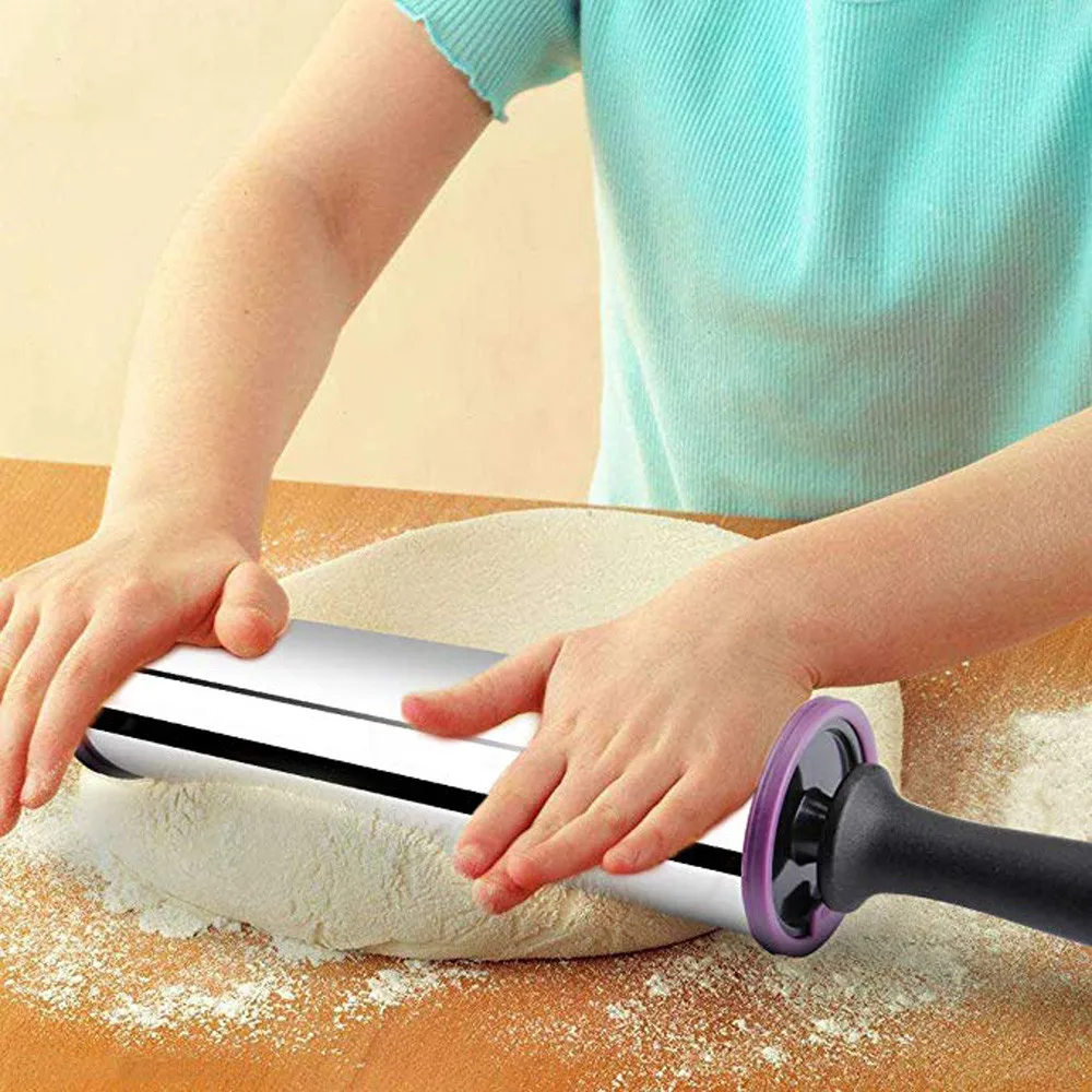 Регулируемая Скалка из нержавеющей стали с тестом мат тесто ролик 4 съемными