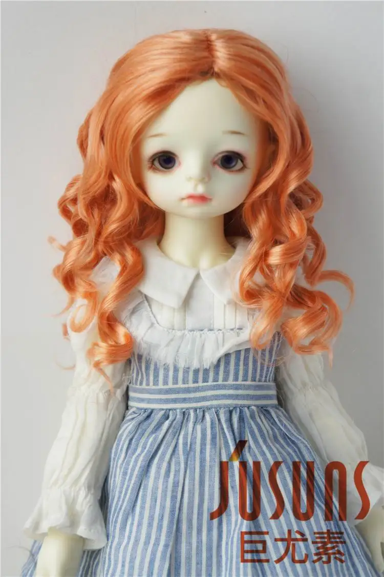 JD259 1/6 1/4 1/3 YOSD MSD SD модные BJD кукла парики Размер 6-7inc 7-8 дюймов, 8-9 дюймов, гнущаяся BJD синтетический мохеровый парик - Цвет: 8-9inch Orange SM118