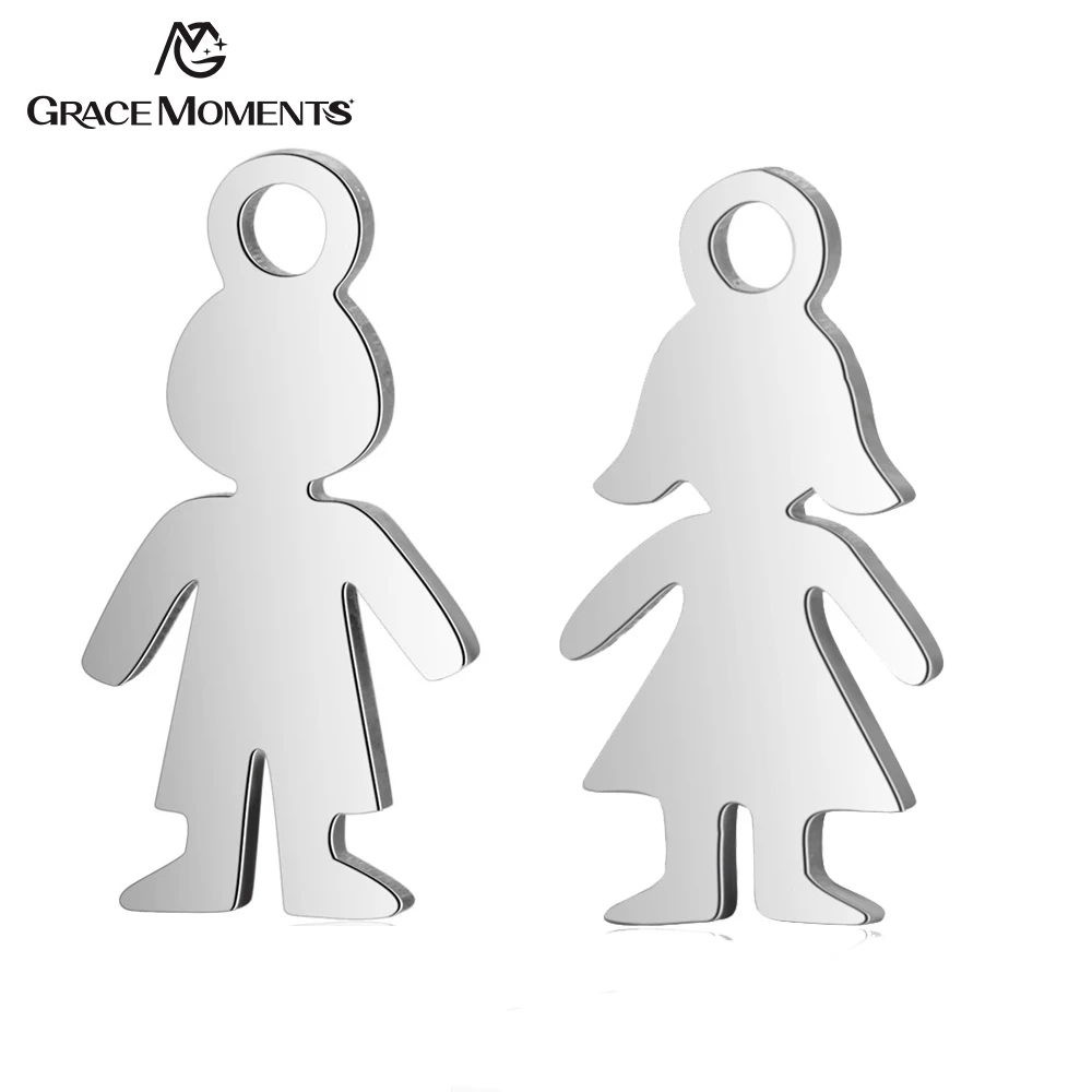 

10 шт./лот подвески из нержавеющей стали для полной полировки милые Подвески для мальчиков и девочек для изготовления ювелирных изделий DIY ак...