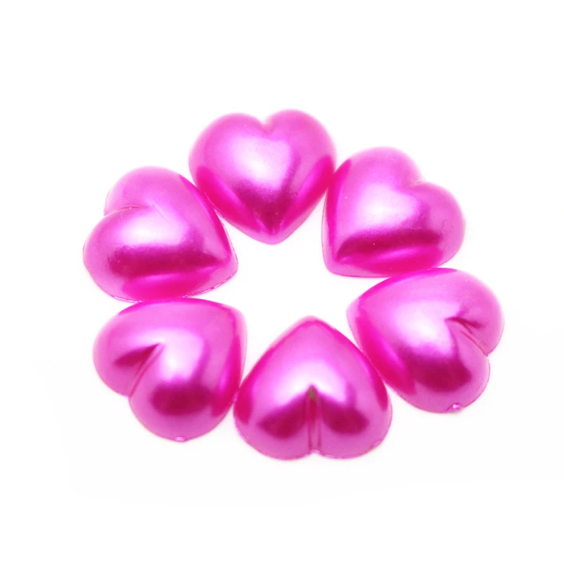 50pcs/lot 12/10mm Half Heart Imitation Pearls Resin Beads Flatback Jewelry Nail Garment Dolls DIY Scrapbooking Accessory LX132 | Дом и сад