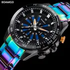 Мужские часы BOAMIGO, креативные спортивные часы для мужчин, светодиодные цифровые Стальные кварцевые наручные часы, мужские часы, мужские часы