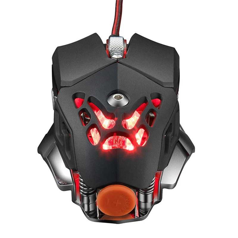 V9 2400 точек/дюйм светодиодная проводная мышь Механическая подсветка игровая 6